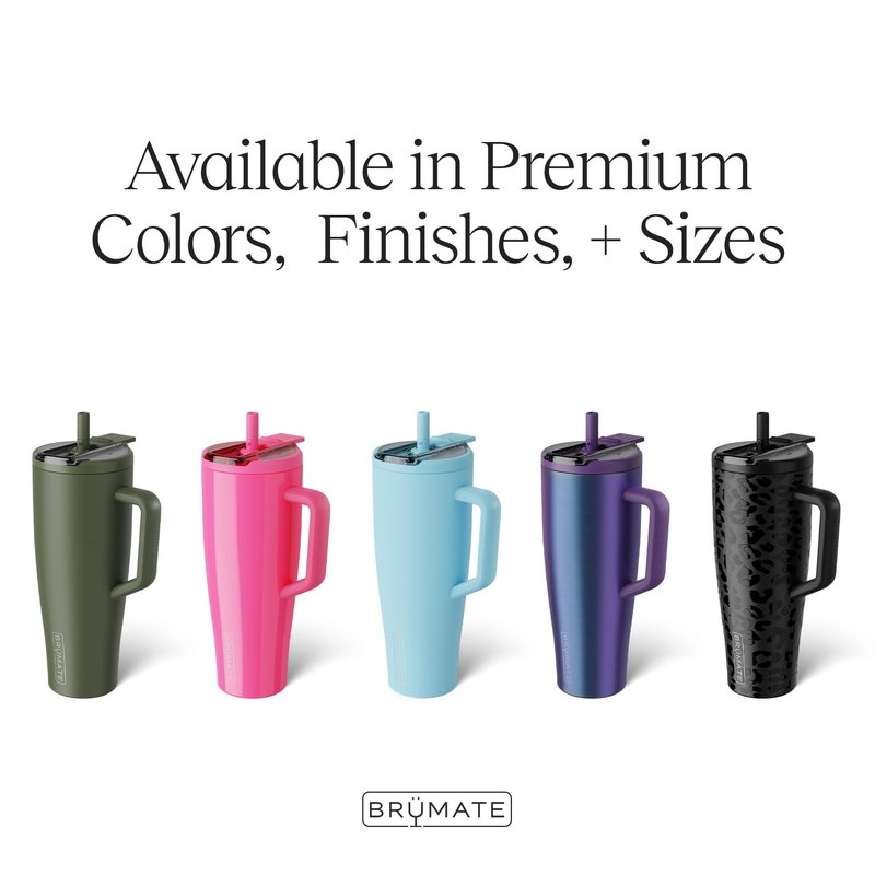 BrüMate Era Flip 40oz Tumbler with 100% Leakproof Covered Straw Lid | Hygienic Covered Straw | Insulated Stainless Steel Water Bottle with Handle | Cup Holder Friendly | BPA-Free (Rose Taupe)
