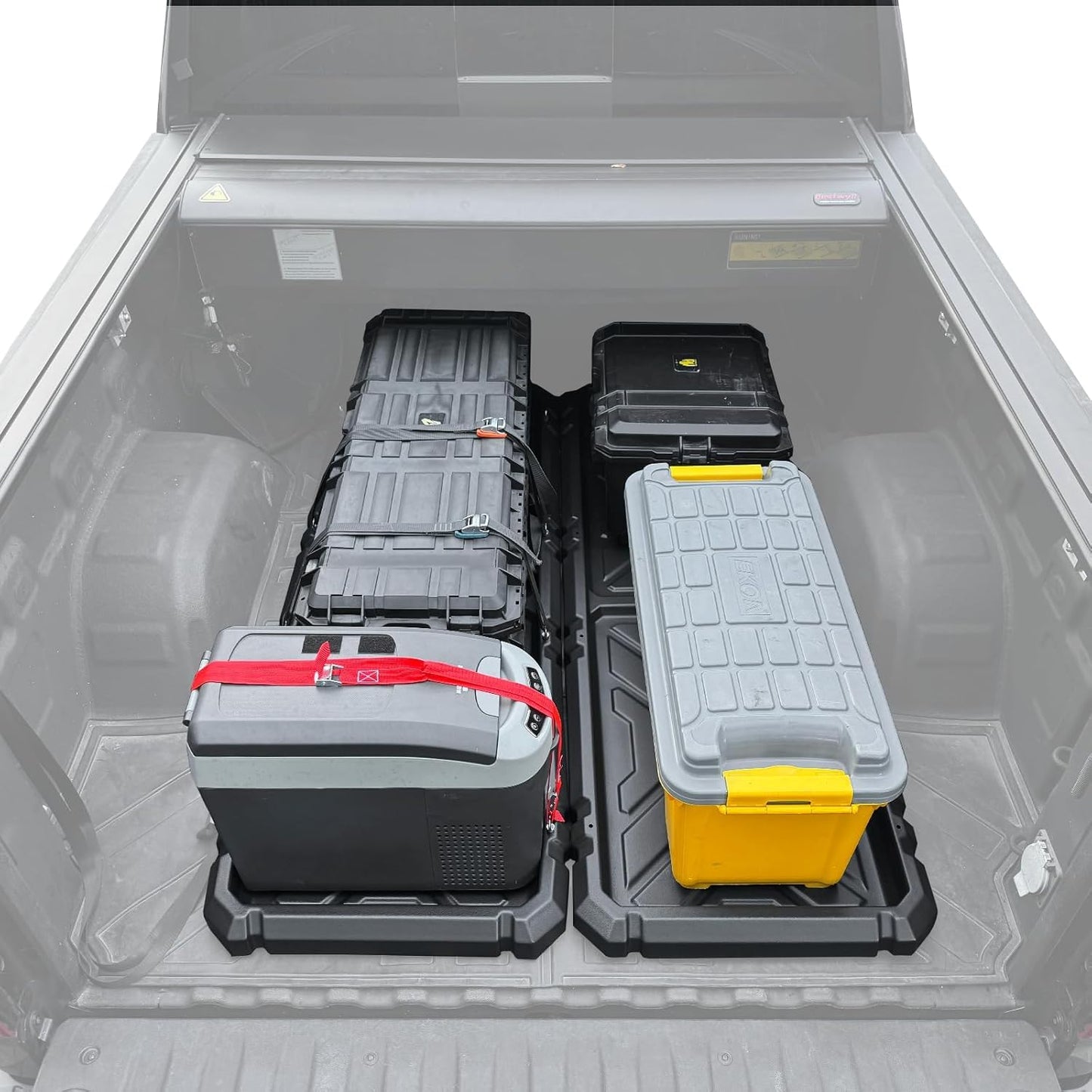IIIREENO Slide-Out Truck Bed Organizer Tray, Heavy Duty Cargo Storage System with Easy Tailgate Access, Fits Mid-Size Bed Organizer 5'Beds, Durable HDPE Material, No Drilling