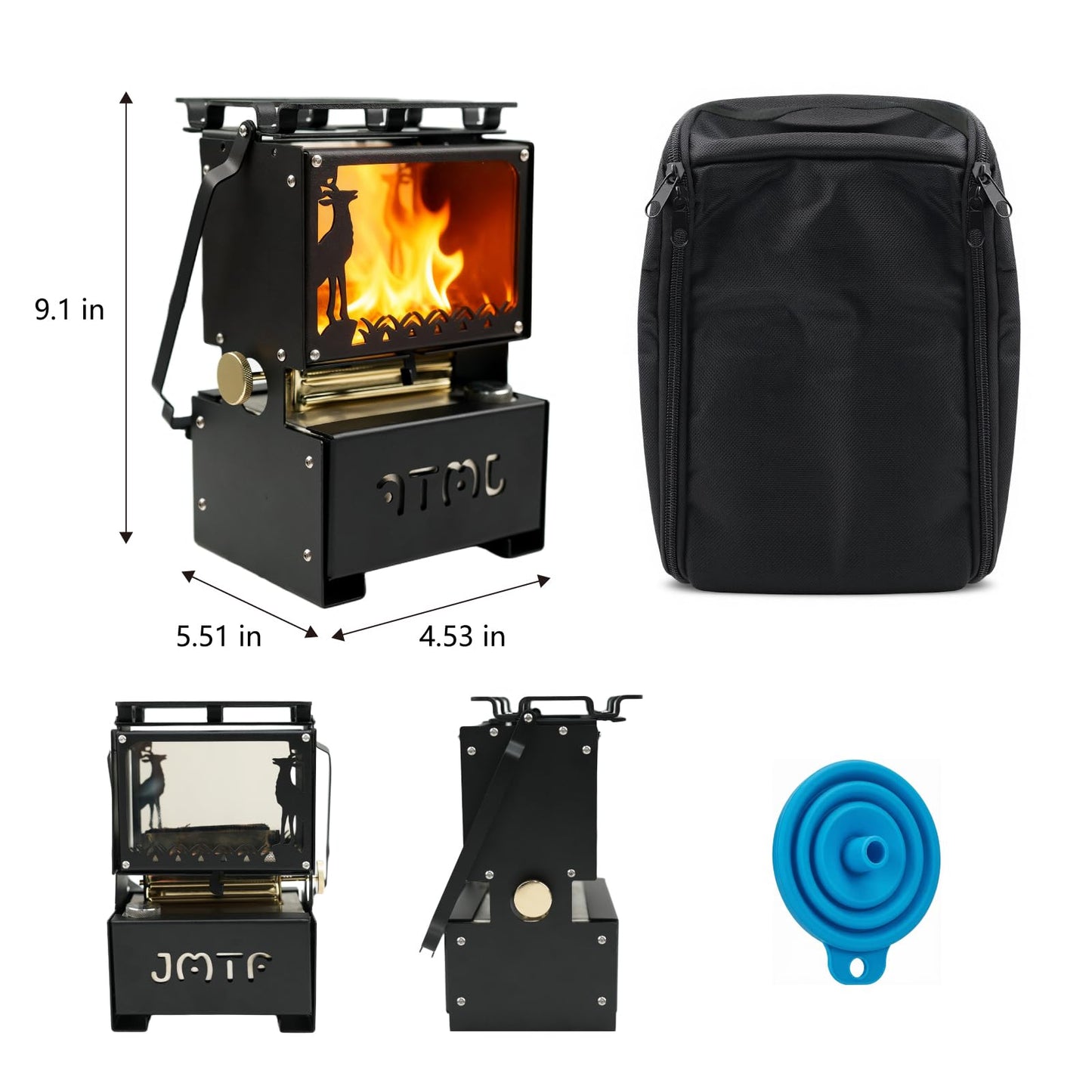 HAIGE Portable Oil Lantern & Stove: Outdoor Camping Fuel Lamp for Lighting, Cooking and Warming | Compact, Black