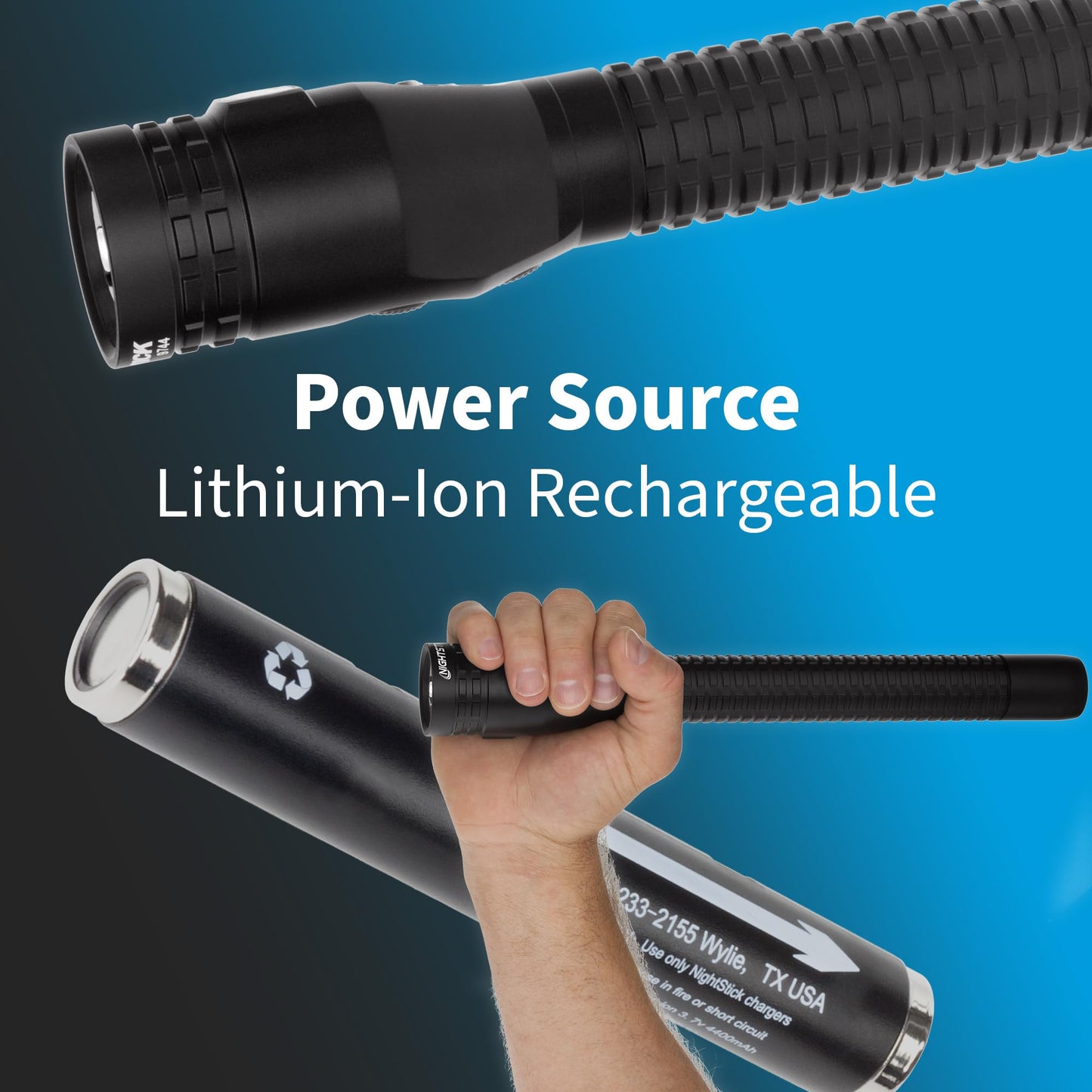 Nightstick NSR-9744XL Metal Rechargeable Full-Size LED Dual-Light Flashlight
