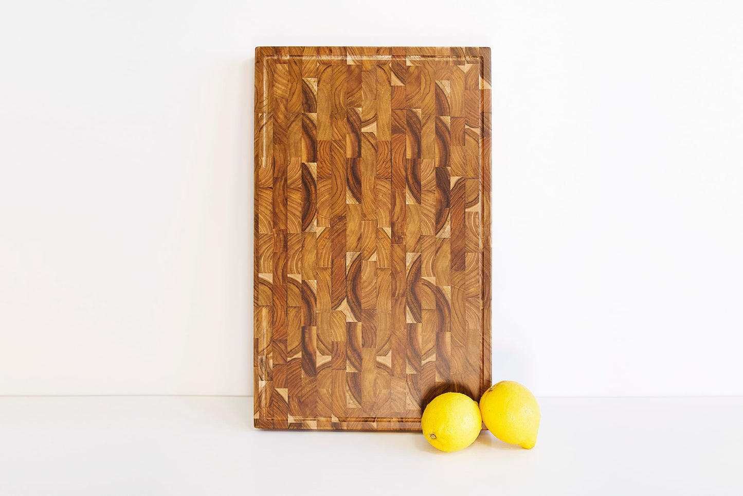 XXL Teak Wood Cutting Board, 24 x 15 Inch (ExtraThick 1.7") Hardwood Butcher Block for Meat, Cheese, Charcuterie Heavy Duty End Grain Non Toxic Wood Chopping Board with Handle (Oil & Plate included)