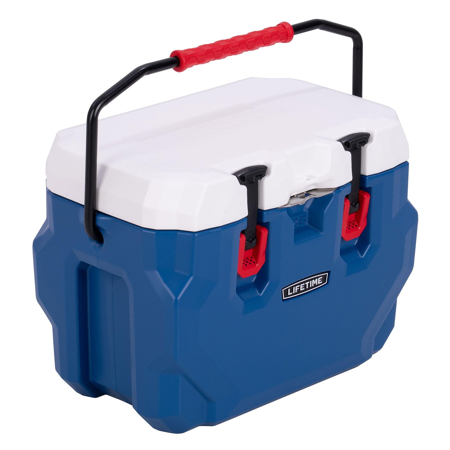 Lifetime 28 Quart Hard Cooler, Red, White & Blue, Patriotic Edition, Bear-Resistant, 5-Day Ice Retention, with Bottle Opener