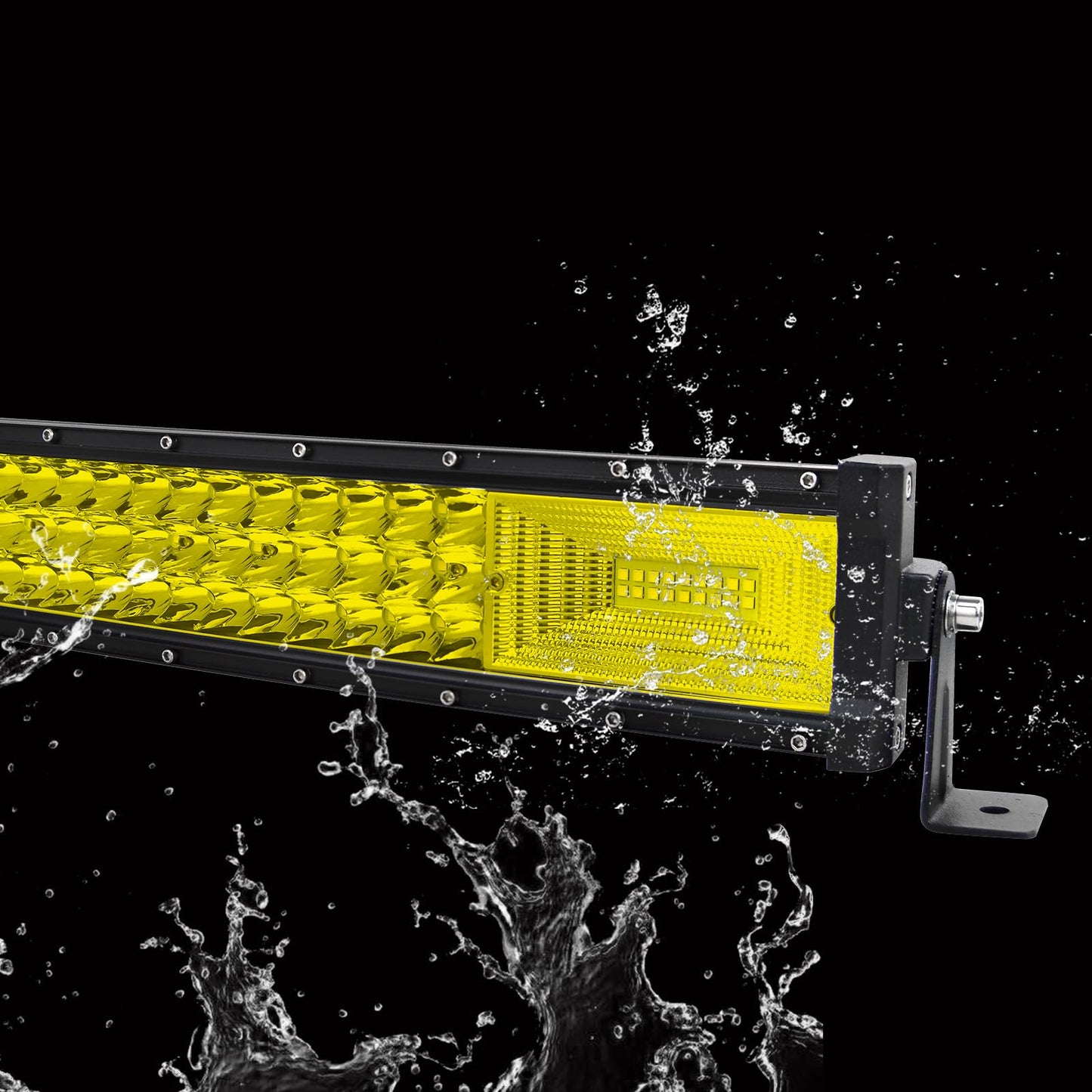SKYWORLD Yellow 52 inch Straight Led Light Bar 675W Spot Flood Combo Off-Road Lights Bars Fog Lamp IP67 Waterproof Work Lights Bar for Trucks UTV ATV Boat Trailer Driving Lamp 4000K