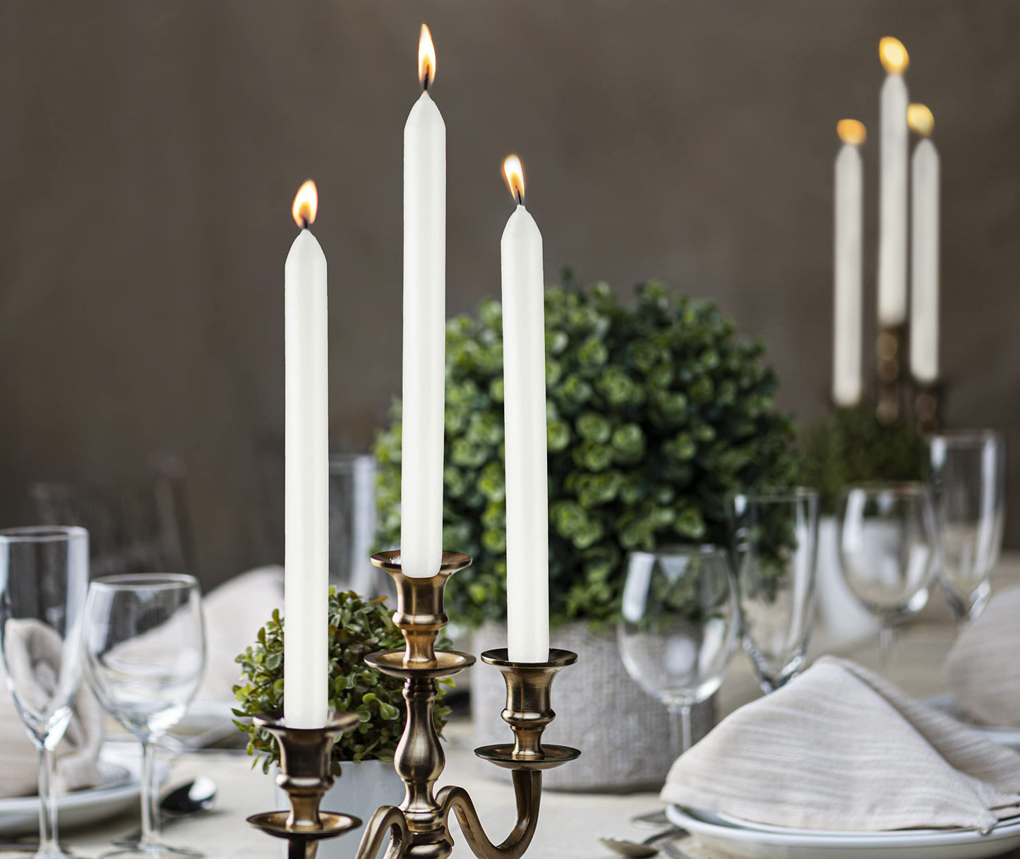 BOLSIUS White Candles 10 Pack - 9 Inch Straight Taper Candle Set - 8 Hour Candlesticks - Fits Most Standard Candle Holders - Premium European Quality - Household, Dinner, Wedding, & Party Candlesticks