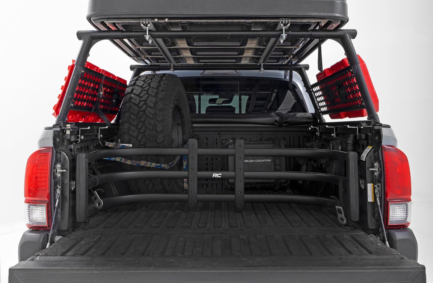 Rough Country Bed Rack Molle Panel Kit for Toyota Tacoma (2005-2023) - Storage Rack for Tools, Accessories & Recovery Gear