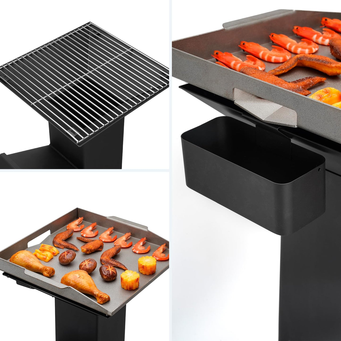 Stanbroil 3 in 1 Rocket Stoves with Grill Rack, Griddle and Pot Cooking Stand, Heavy Duty Wood Burning Stoves for Cooking, Camping wood Stove Kit for Off-Grid Supply, Outdoor Grilling Event