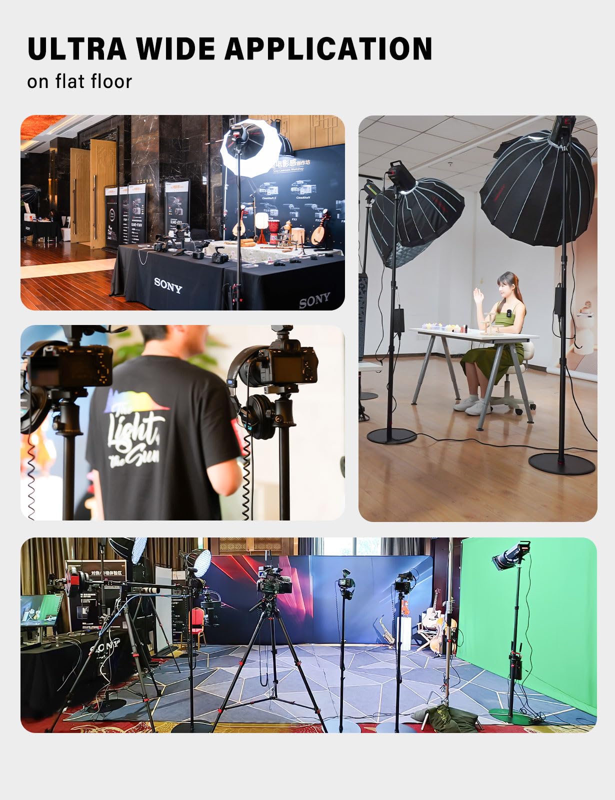 IFOOTAGE A400 Round Base Monopod(3 Pack) - 79'' Light Stand Photography, Aluminum Camera Floor Stand for DSLR Camera, Light, Webcam, Live Streaming, Vlogging, Payload 10KG/22LBS