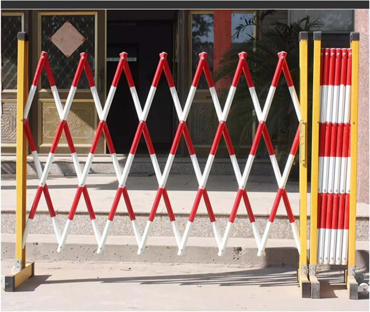 BSEARMG Retractable Metal Barrier – Portable, Foldable Traffic Control for Driveways, Playgrounds & Parks – Mobile Safety Fence for Events & Crowds