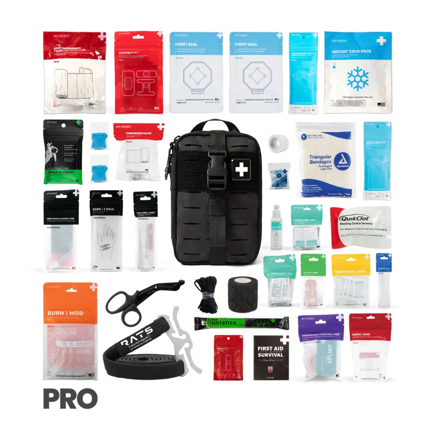 MY MEDIC MyFAK PRO Tactical IFAK Trauma Kit & First Aid Kit with Tourniquet - HSA FSA Items - Built in USA - Combat Medical Supplies, Trauma Pack & Molle Bag for Car, Truck, Vehicle, Boat & EDC, Black