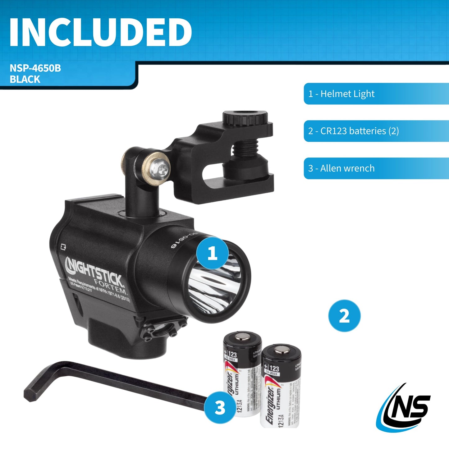 Nightstick NSP-4650B Helmet Light, Black