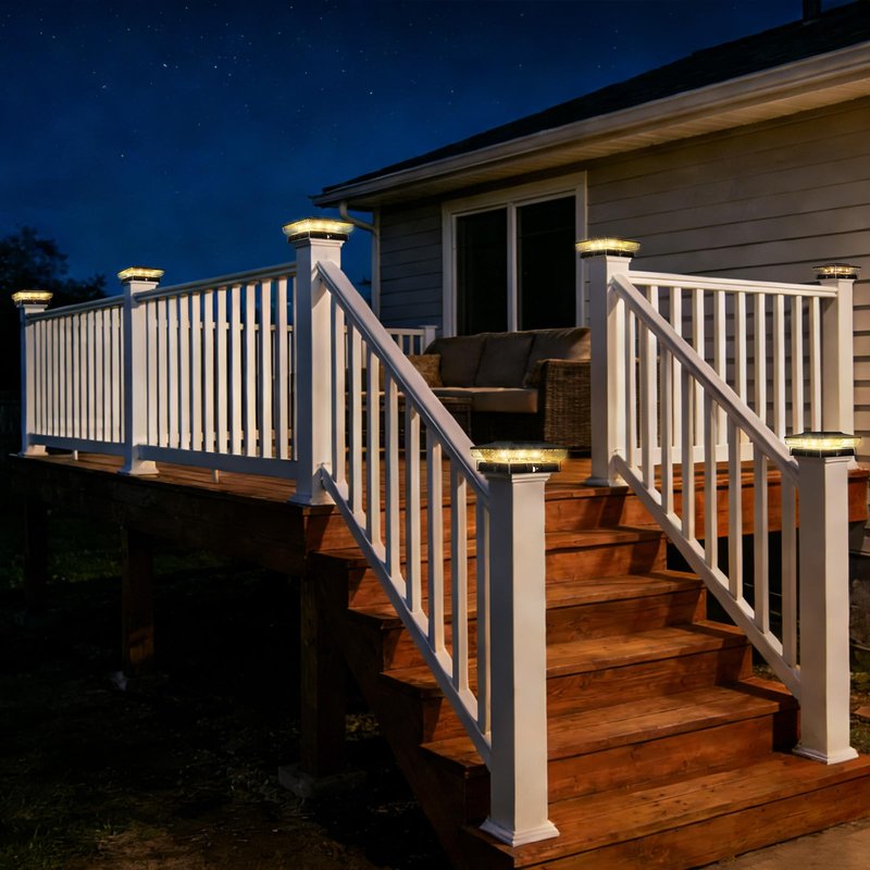 btfarm 4x4 Solar Post Cap Lights Outdoor, 16 Pack Fence Deck Post Lights Solar Powered, 2 Modes 16 LED Waterproof Black Outside Light Fit 3.5x3.5 4 x 4in Wooden/Vinyl Posts for Porch Patio Garden