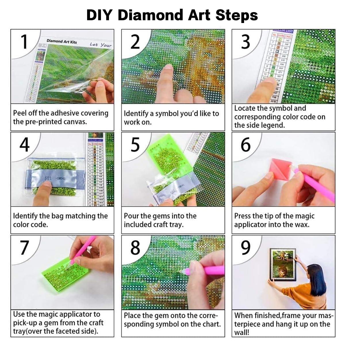 WHYCJXWL Diamond Art Kits for Adults and Kids, Full Drill Round Rhinestone Diamonds, Winnie Pooh Diamond Art (12X16 Inch)