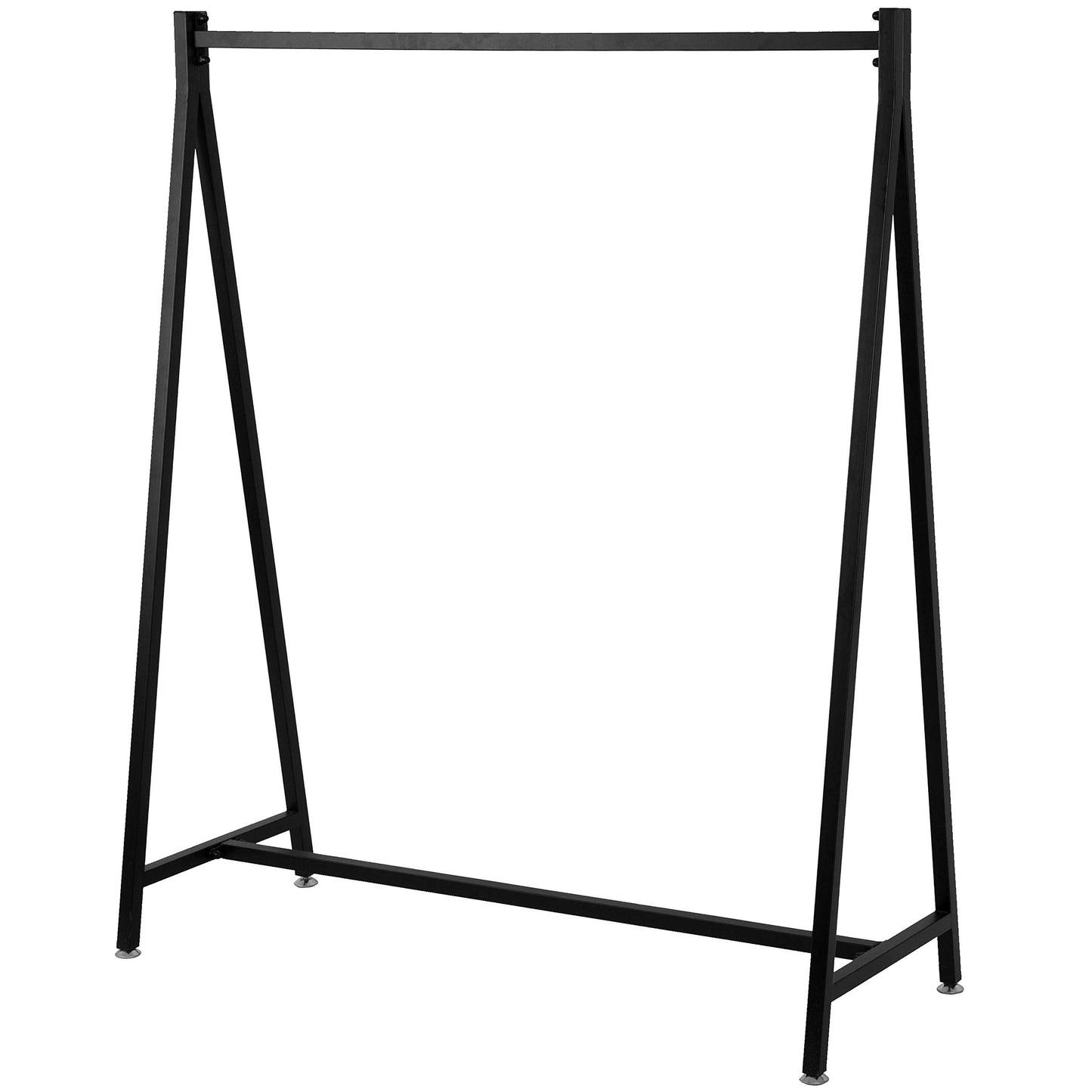 MyGift 47 Inch Modern Black Heavy Duty Metal A-Frame Wardrobe Clothing racks for hanging clothes, Commercial Grade Freestanding percheros para colgar ropa for Bedroom Closet Clothes or Retail Display