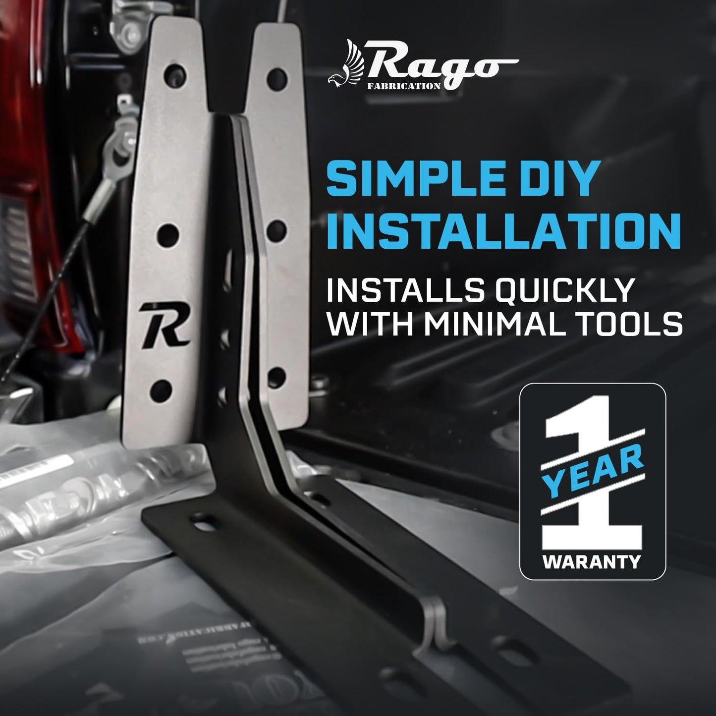 Pair of Bed Channel Stiffeners for 1995-2023 Toyota Tacoma | Made in the USA | Truck Bed Reinforcement | 1st, 2nd, 3rd Gens | Rago Fabrication