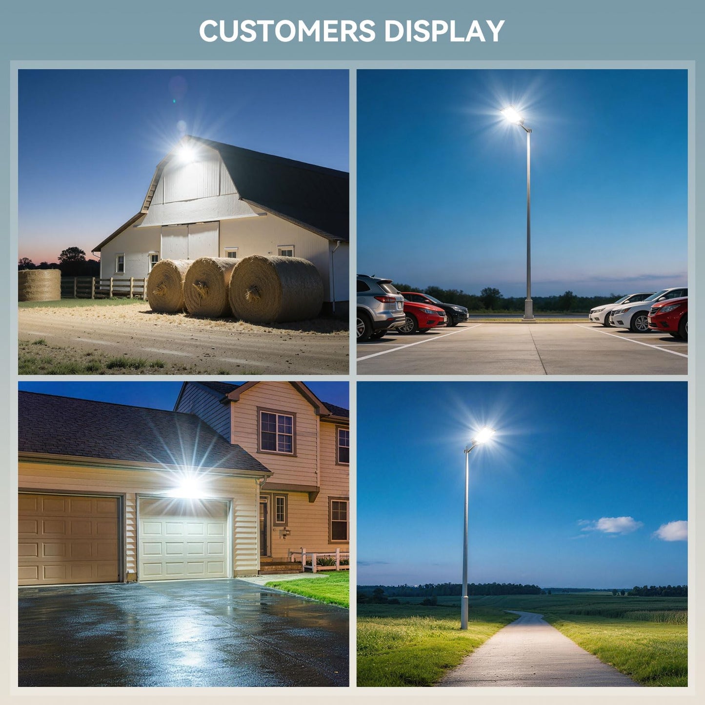 VOOJOY 8000W Solar Street Lights Outdoor Waterproof, Dusk to Dawn Solar Lights Outdoor, LED Flood Security Light with Motion Sensor and Remote Control for Yard, Parking Lot, Garage, Street, 3 Pack