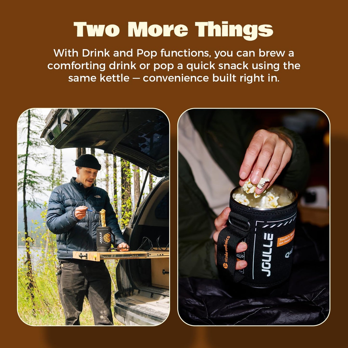 STOKE VOLTAICS Percolator Coffee Pot Electric,Boil Water & Brew Tea 2-in-1,3 Cup Coffee Maker,Portable Tea Kit for Camping,Travel