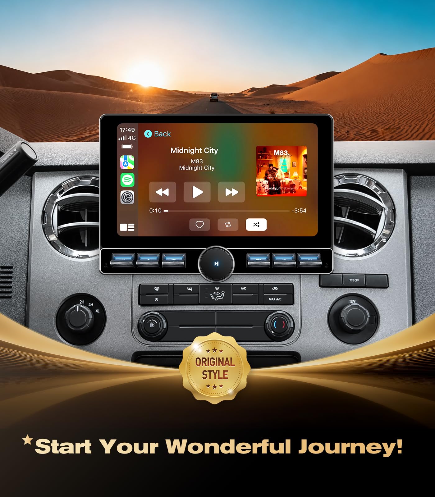 4G RAM+64G ROM Car Stereo for Ford F150 (2004-2008) F250 F350 (2008-2016) Super Duty-Radio Upgrade with Wireless CarPlay Android Auto, Android 13 QLED Touch Screen with Physical Volume Knob Keybutton