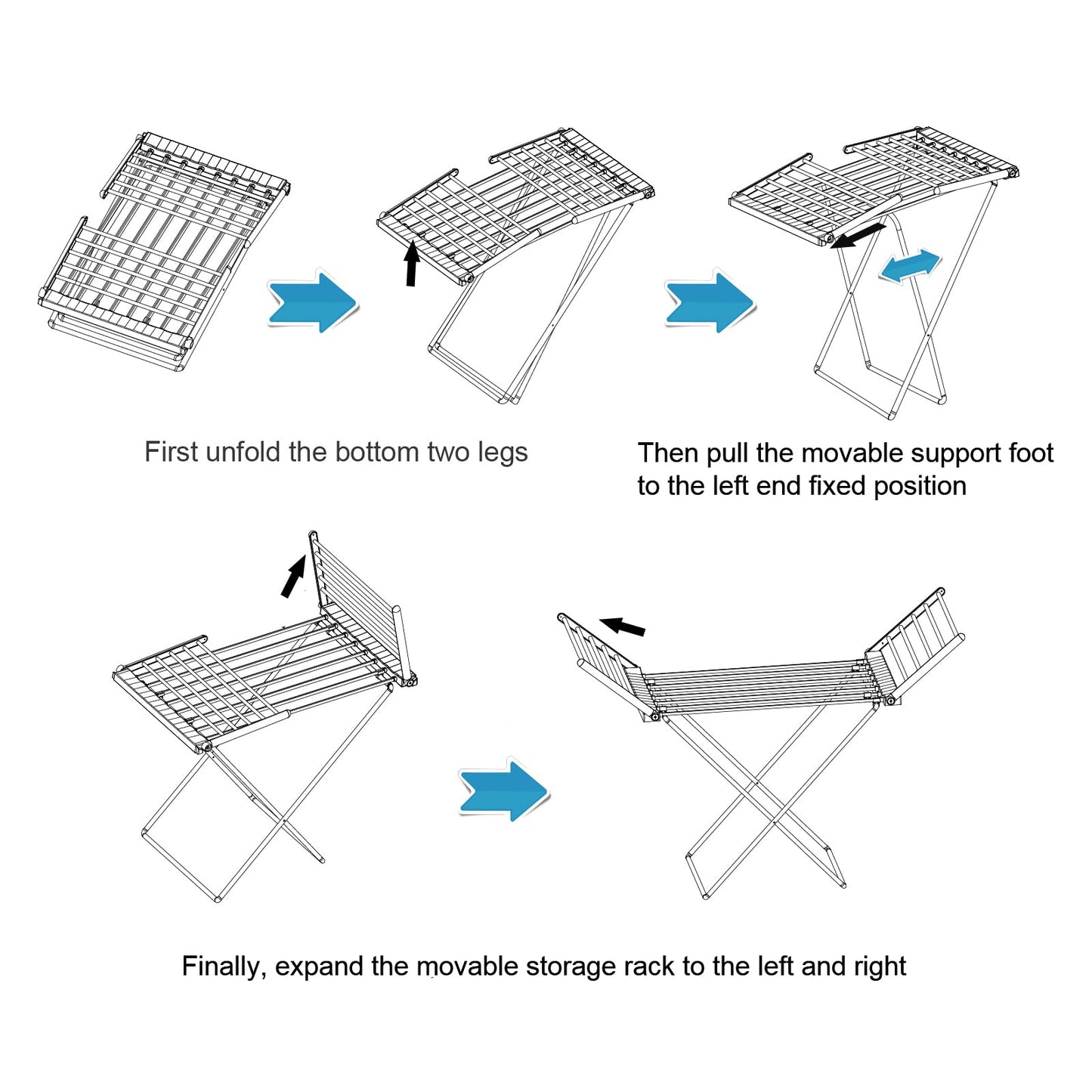 yariwiz (1 Pack) Heated Clothes Drying Rack, Folding Electric Clothes Rack, Collapsible Laundry Drying Rack, Free Standing Heating Garment Dryer Towel Rail Space Saving for Home Indoor Outdoor
