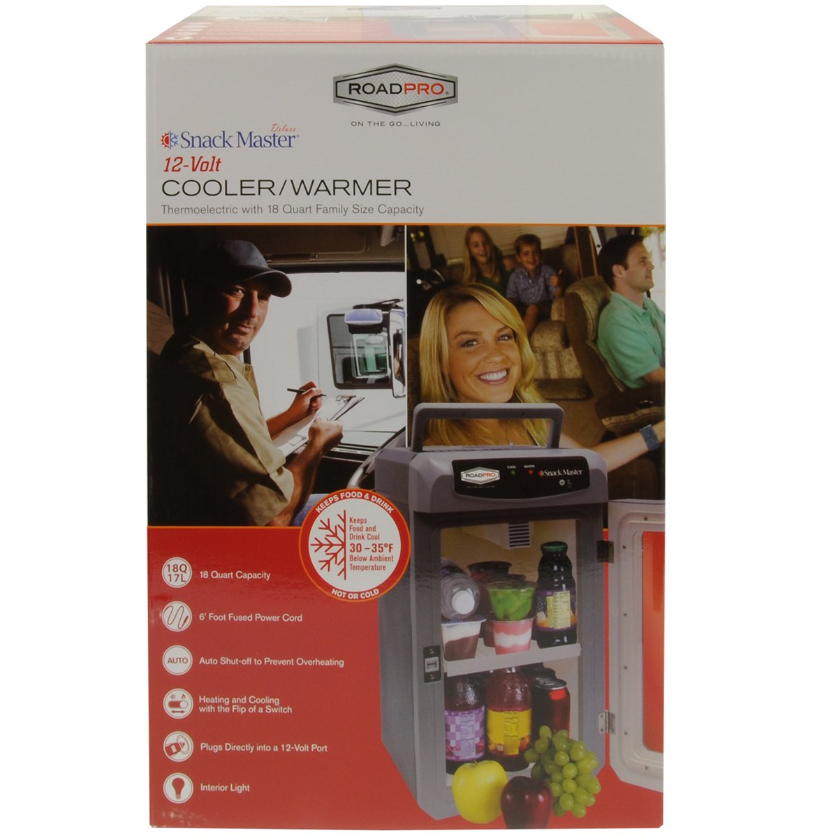RoadPro RP5653SF 12-Volt Snackmaster Cooler/Warmer - 18 Quart Capacity