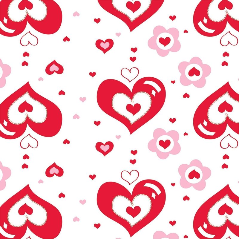 Party Essentials 54108 Rectangular Heavy Duty Plastic Tablecover, 108" Length x 54" Width, Valentine Print (Case of 24)