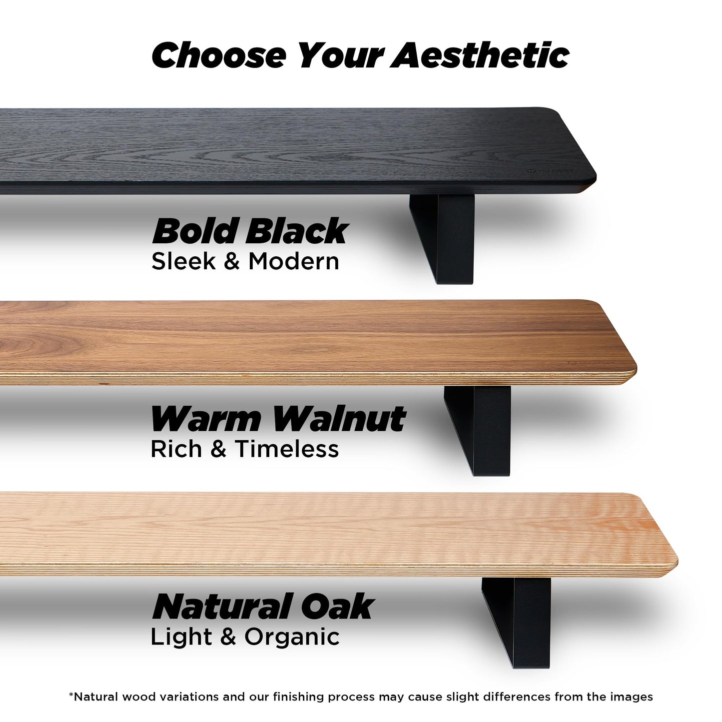 ULTRARM Moodular Wooden Monitor Stand 45.6” (116cm) Large Desk Organizer with Metal Slide Rails for Drawer, Tray, Laptop, Tablet, Phone & Headphones Customizable Riser for Organized Workspace Walnut