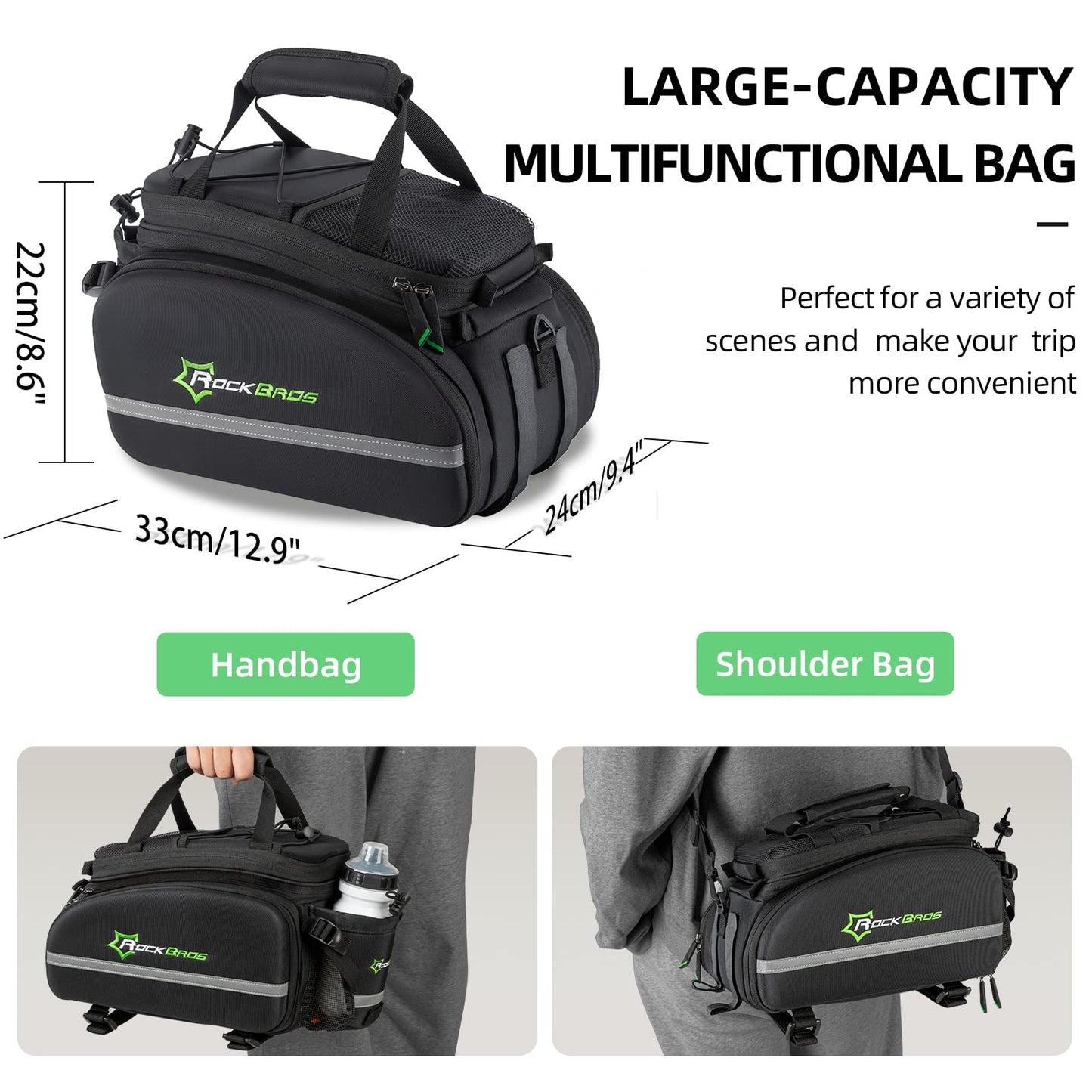 ROCKBROS Bike Cargo Rack with Trunk Bag