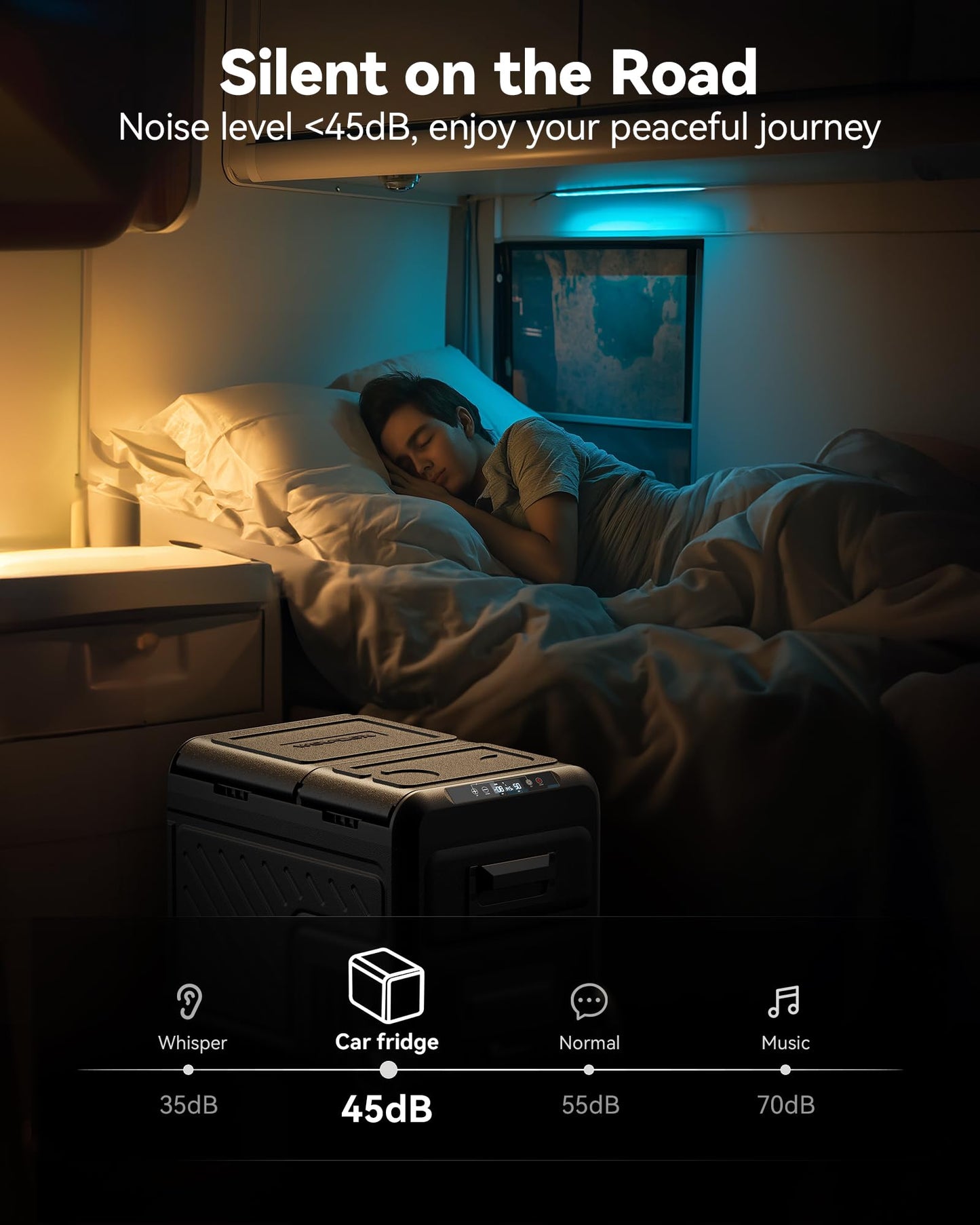 WOLFBOX 12V Car Refrigerator, 39 Quart Dual Zone Car Fridge, Portable Freezer(-8℉~68℉) with 12/24V DC 100/240V AC, APP Control Electric Cooler for Car, RV, Camping, Travel and Home Use