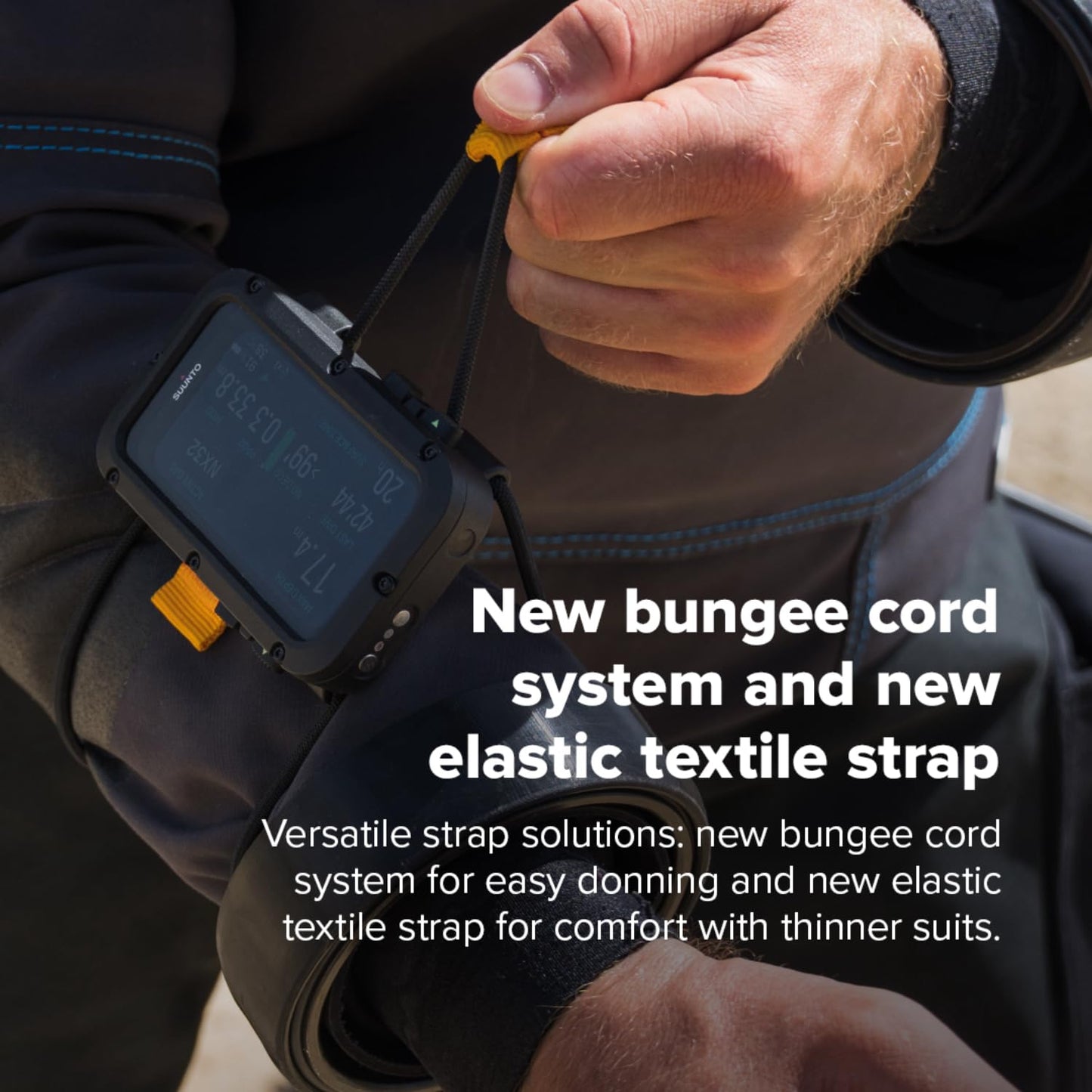 SUUNTO Nautic Dive Computer with Bungee Cord, Bright AMOLED Display, Integrated LED Flashlight, Up to 120H, GPS & Underwater Route Tracking, Wireless Tank Pressure Monitor