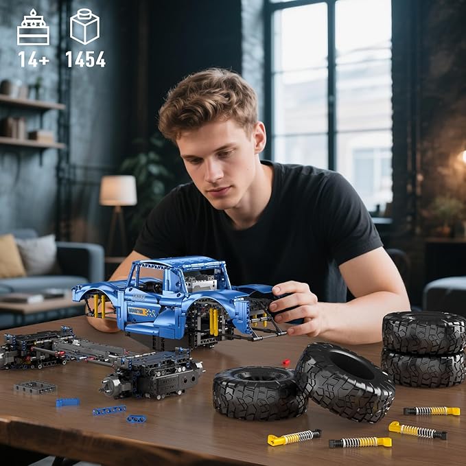 Mould King 18039 Monster Truck Building Sets Off-Road Climbing Car with Dual Control RC Buggy Bricks Toy for Teens & Adults Ages 14+ (1454+ Pieces)