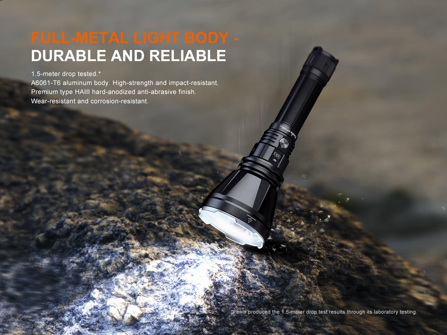 Fenix HT18R V2.0 3700 Lumen Long Range Rechargeable Flashlight USB-C LED Thrower Dual Switch Instant Turbo Waterproof Hunting Search Rescue Tactical Light with Lumentac Organizer