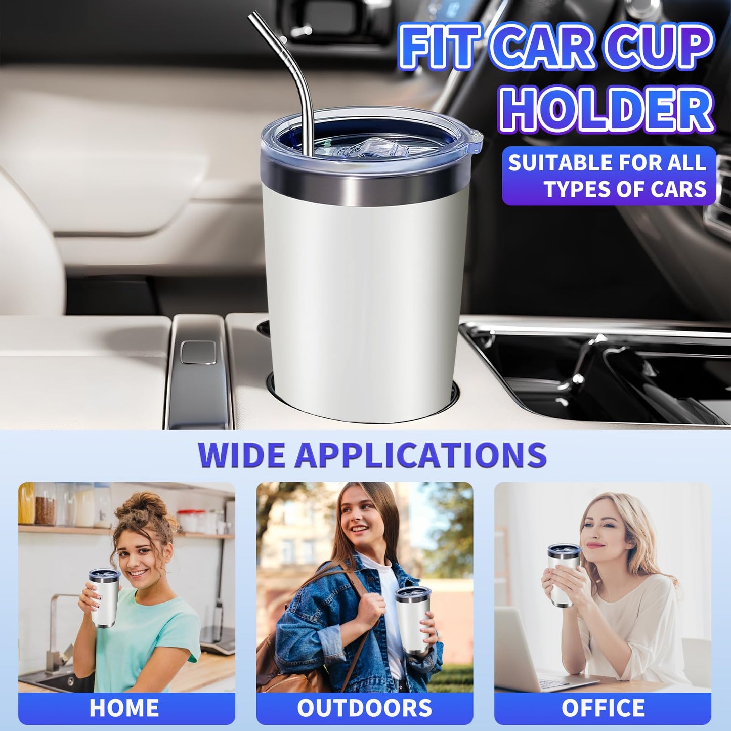 HAOLI 36 Pack, 20oz Stainless Steel Bulk Tumblers with Lids and Straws, Leakproof Double Wall Travel Mug for Hot/Cold Drinks, Home Office Outdoor Party, Durable Powder Coated Insulated Cup/White