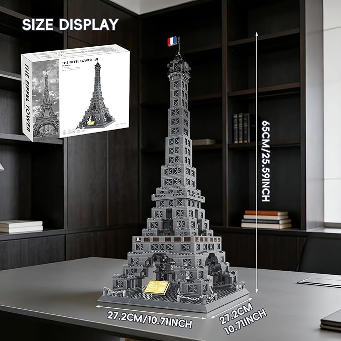 Eiffel Tower Building Set 976 Pieces Paris Architecture Model Kit with French Flag & Nameplate Romantic France Landmark Souvenir Gift 3D Construction Puzzle for Adults & Teens