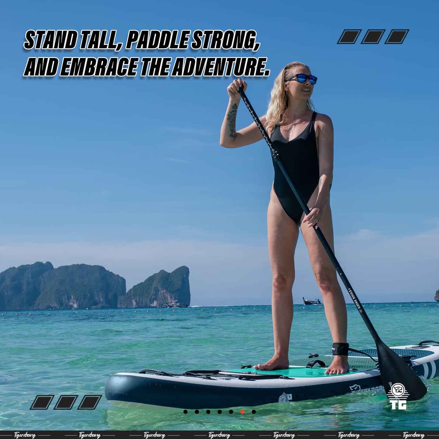 TIGERXBANG Inflatable Stand Up Paddle Boards with Premium SUP Board Accessories, Allround Paddle Boards for Adults/Youth,Defender Collection Blue
