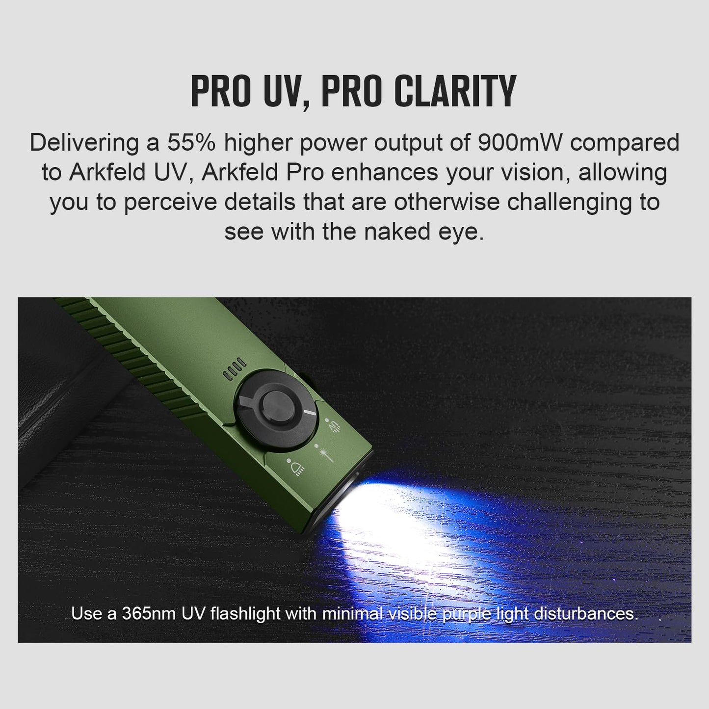 OLIGHT Arkfeld Pro Rechargeable EDC Flat Flashlight with UV and White LED Combo, 1300 Lumens Portable Pocket Lights for Outdoors Emergency Working (OD-Green CW)