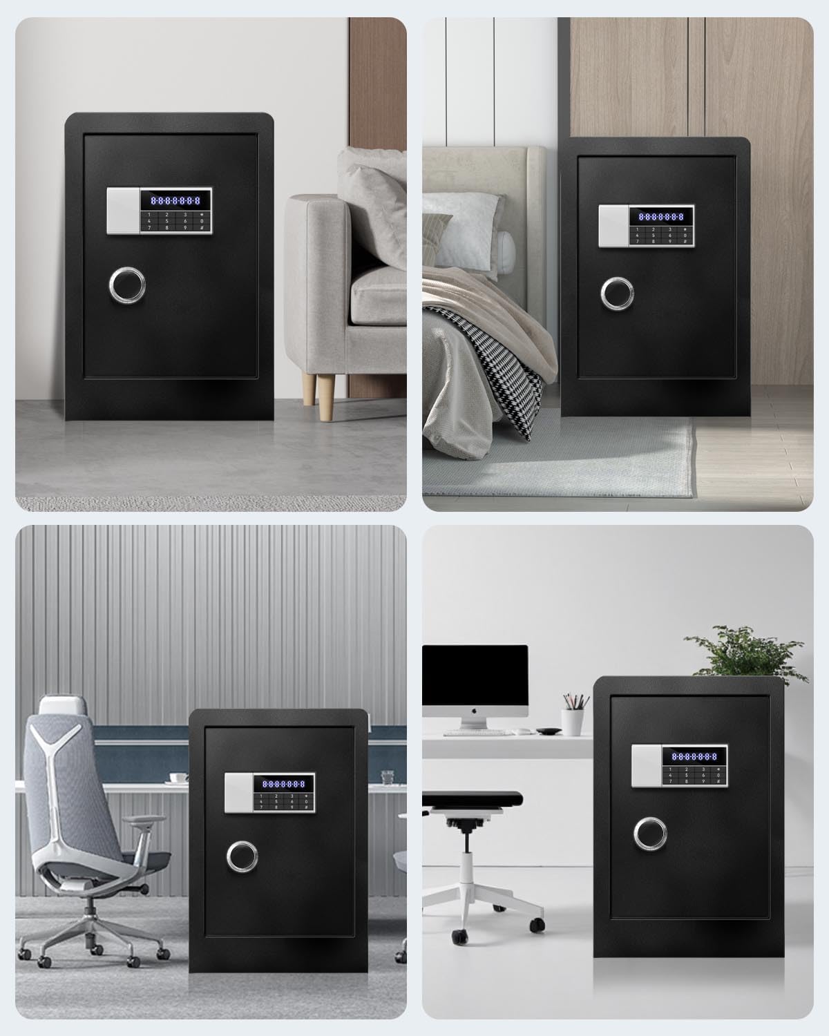 6.0 Cu Ft Large Fireproof Waterproof Safe Box for Office Document- HIDDEN LOCK BOX, Heavy Duty Steel Home Safety Box with Light, Dual Key System, Two Removable Shelf, Personal Combination Safe