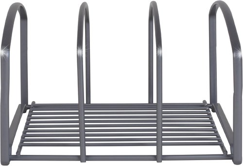 Deco Brothers Cookware Organizer Rack - 3-Slot Kitchen Cabinet Holder in Silver