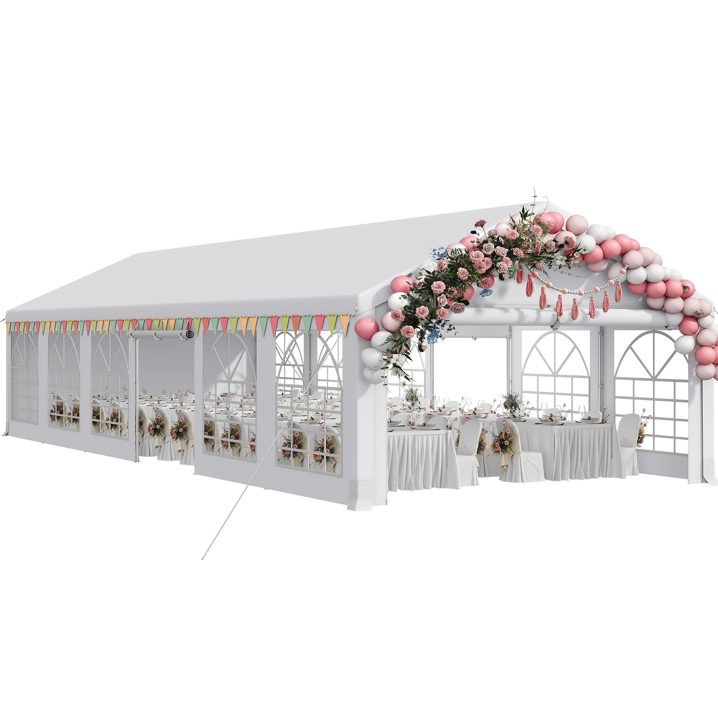 YITAHOME 20x40FT Party Tent Heavy Duty Wedding Tent Event Shelters Outdoor Canopy Upgraded Galvanized Steel Carport with Removable Sidewall Windows for Commercial and Parties