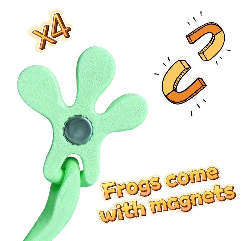 3D Printed 7.92-inch Magnet Frog Toy, Articulated 3D Printed Animals Toys, Can be Used for Refrigerator/Car Decoration. (Red+Blue)