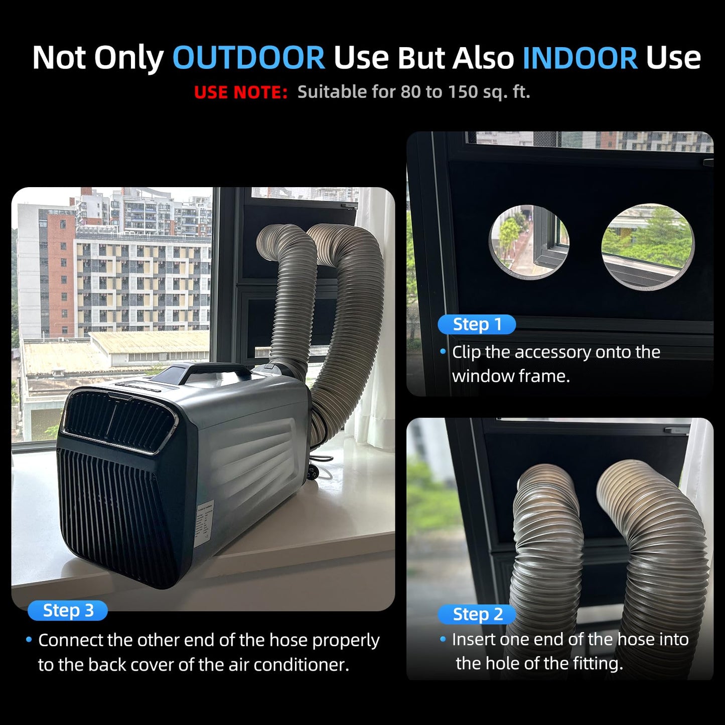 Outohome 5200 BTU Portable Tent Air Conditioner, Low Power 4-in-1 Portable AC Unit for Indoor & Outdoor Use, Fast Cooling Solution for Camping, RVs, Trucks, Vans, Cars, Small Warehouses and Pet Houses