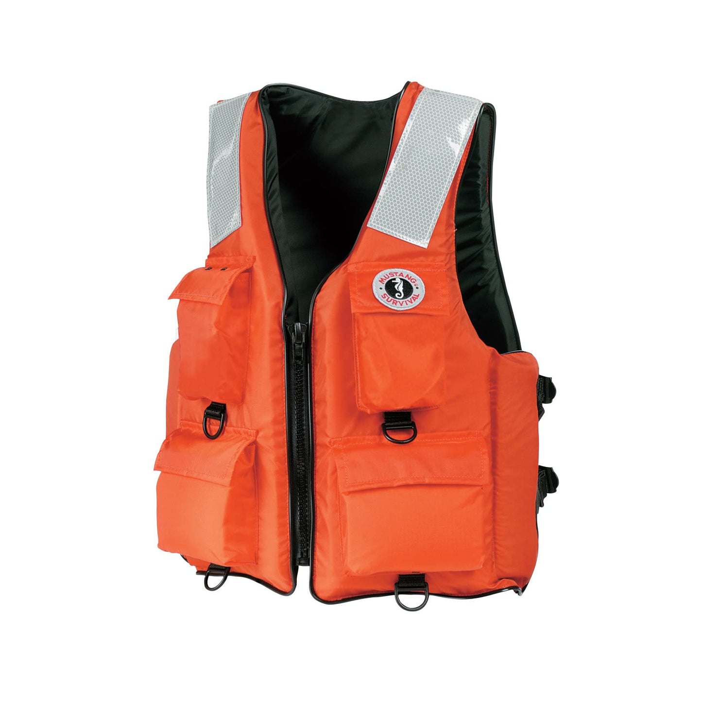 Mustang Survival Classic Industrial Vest~ with 4 Pockets & Solas Reflective Tape