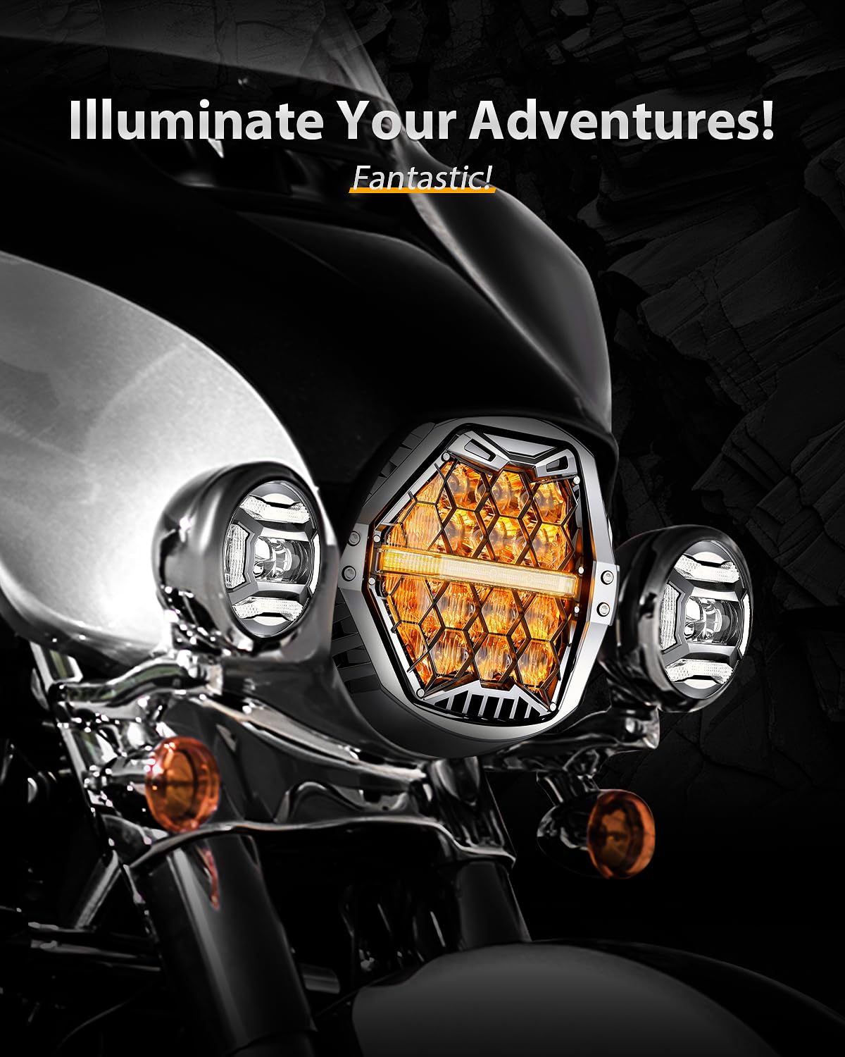 LX-LIGHT Silver 1200% Bright 180W 7 Inch LED Headlight with 4.5 Inch LED Fog lights Compatible with Road King Road Glide Street Glide Electra Glide Ultra Limited Trike Heritage Softail Fat Boy