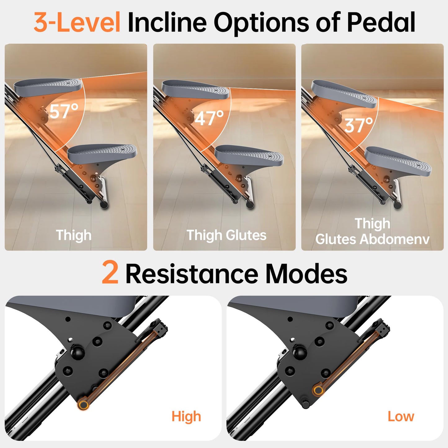 Upgraded seanleecore Stair Stepper Machine for Home with Device Holder & Silicone Floor Mat, Extra-Long Non-Slip Pedals Vertical Climber Exercise Machine