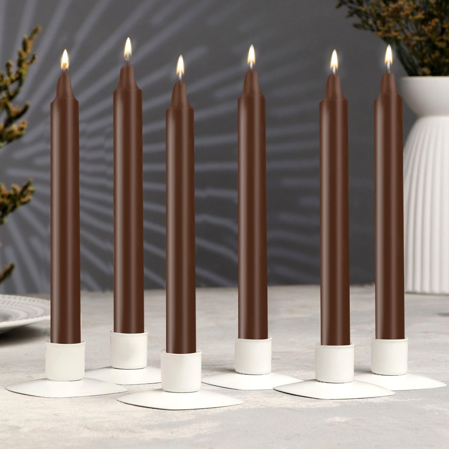 24 Pack Brown Spell Chime Candles – Premium Mini Unscented Taper Candles for Rituals, Prayer, Meditation, Altar, Spells – 4" Tall – Ideal for Witches & Spiritual Practices