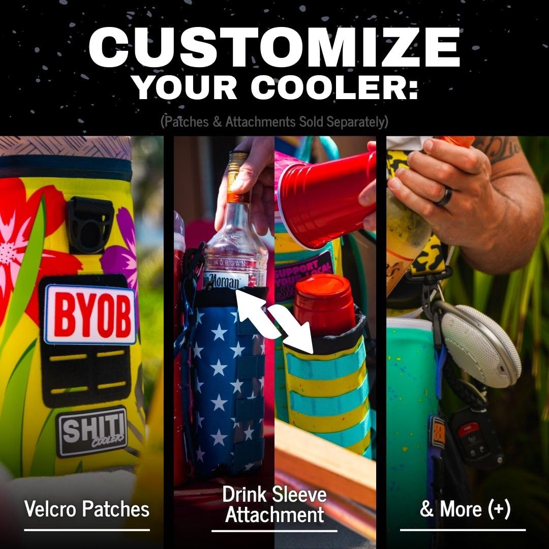 SHITI Coolers Cooler for Camping, Travel, Beach, Soft Lunch Box for Food, Drinks & Ice, Portable, Waterproof 24 Hr Insulated Bag with Shoulder Straps, Customizable (Boozer, 15 Can Cooler)