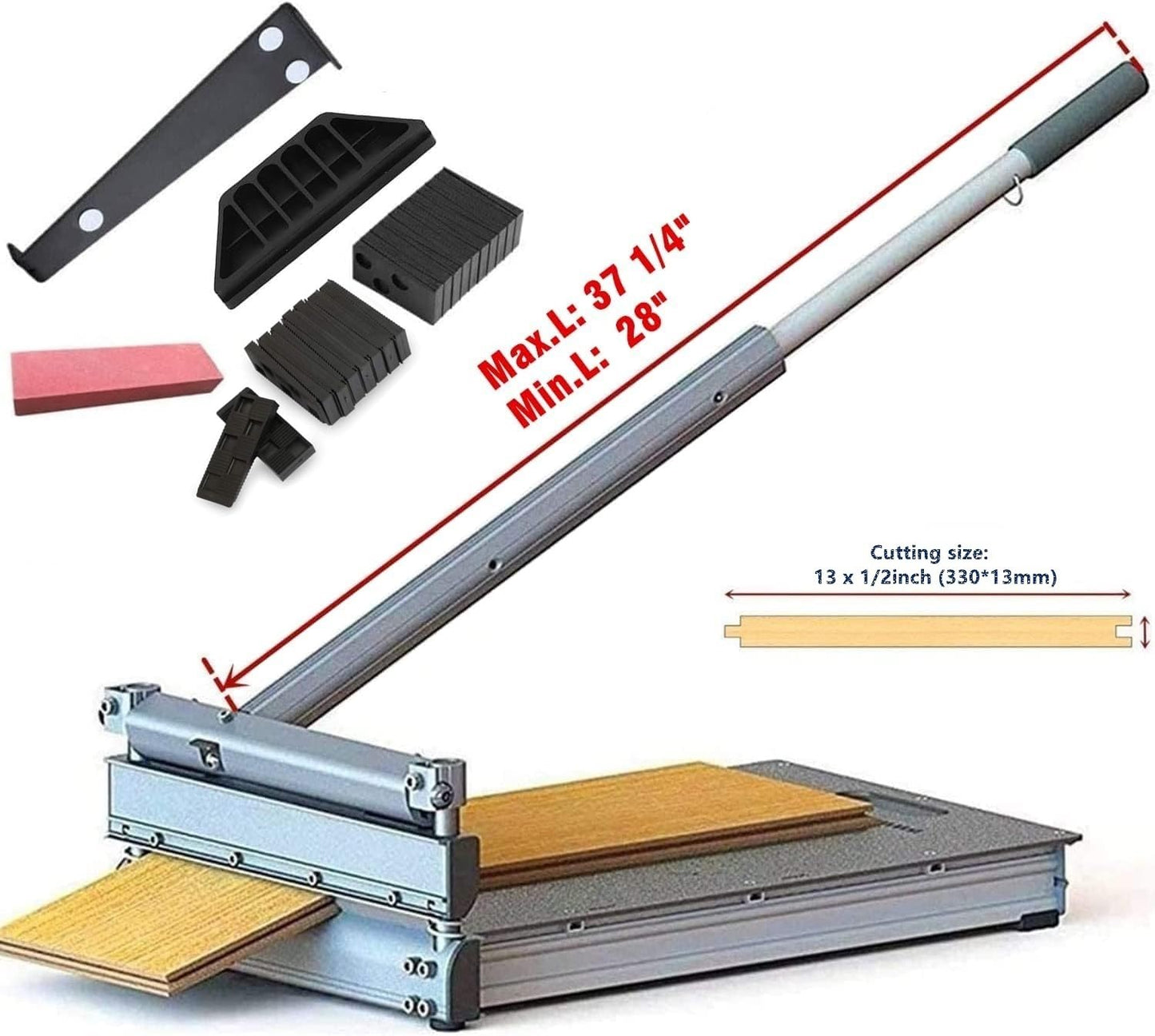 MANTISTOL 13'' Pro fooring cutter MC-330 with replacement blade and flooring installation kit