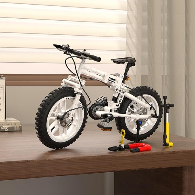 Foldable 1:6 Bicycle Building Blocks Set for Boys 8-12 Compatible with Lego Technic Motorcycle Mountain Bike Building Kit STEM Educational Dirt Bike Stunt Bike Building Toys Gift for Kids (246 PCS)