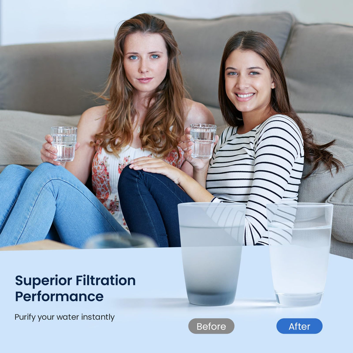GLACIER FRESH Replacement Filter for Maximum Under Sink System, Compatible with 4US-MAXL-S01 System,2 Packs