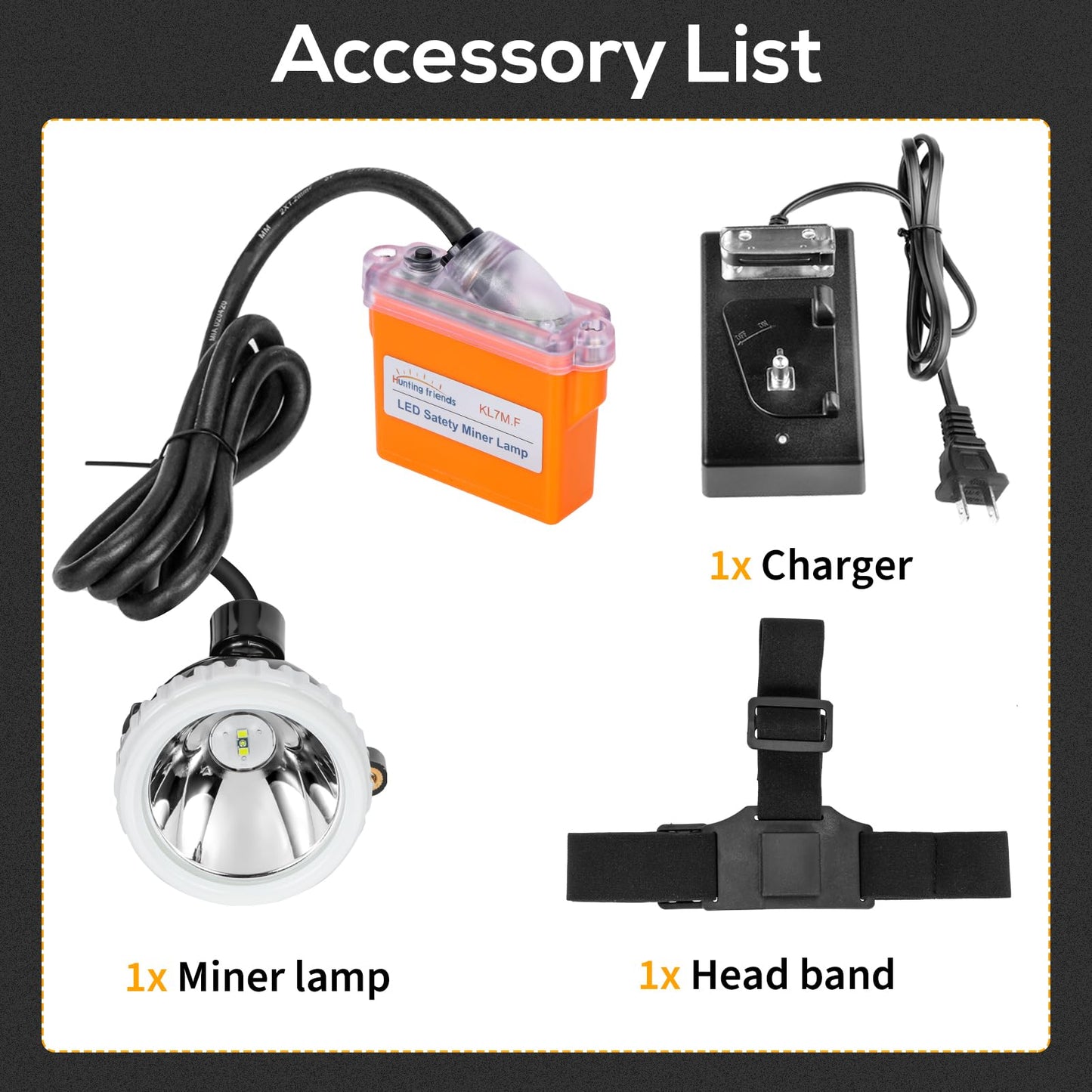 Super Bright LED Mining Headlamp KL7M.F, High Power Rechargeable Explosion-Proof Miner Lamp for Hard Hat, Waterproof Professional Headlight with Long Runtime for Underground Work and Outdoor Use
