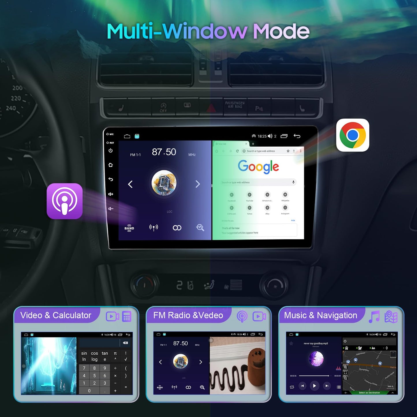 AJBDJY Car Radio Stereo Comatible with Je-ep Compass (2014-2016), 10 inch 1280x720P IPS HD Touchscreen Wireless Carplay Andriod Auto