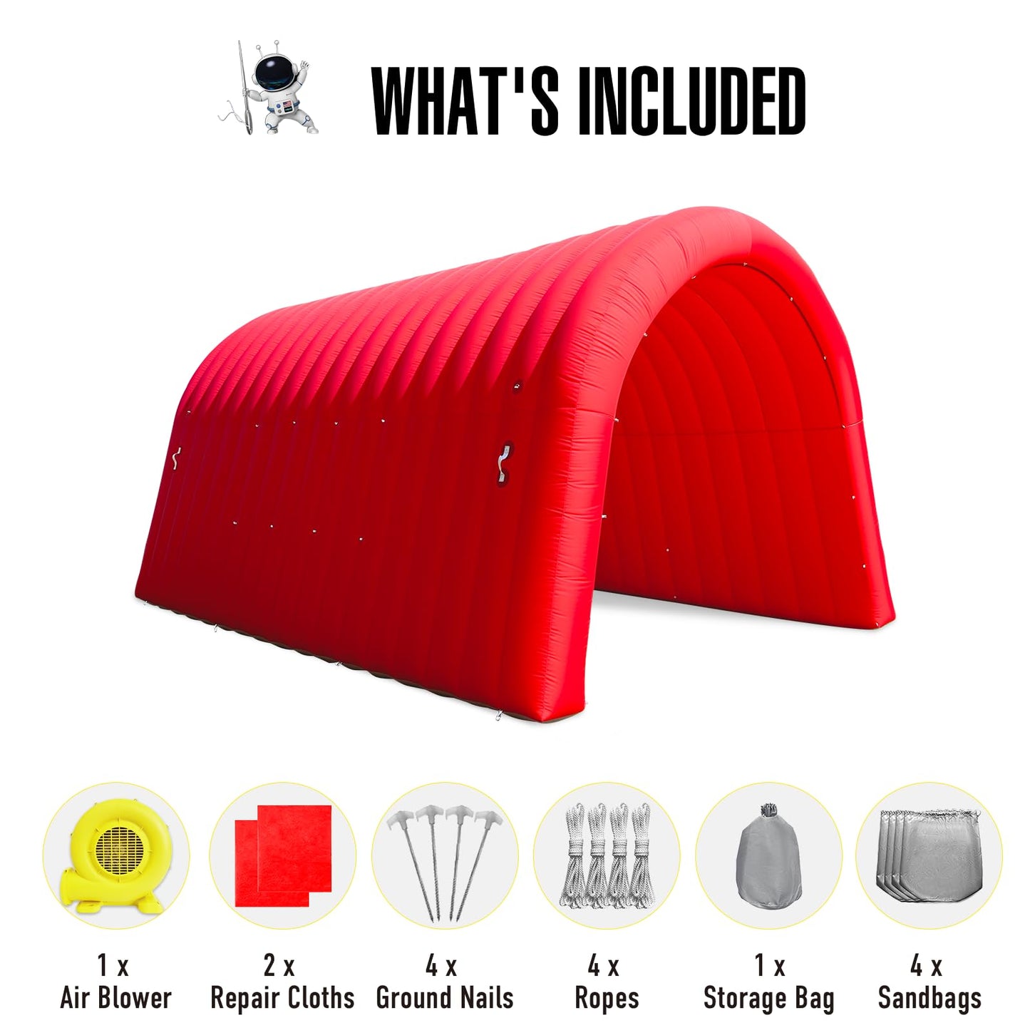 20X10x11Ft Inflatable Sports Tunnel Entrance with Blower Inflatable Tunnel Tent for Business Advertising Event Exhibition(Red)